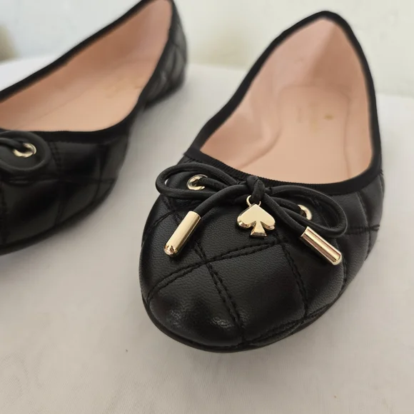 Kate Spade Black Leather Quilted Flats - Picture 7 of 13